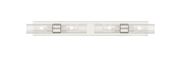 Innovations Lighting Boreas 8" Bath Vanity Light - Satin Nickel Vanity Lights Innovations Lighting Striped Clear ; Glass Type: Clear  