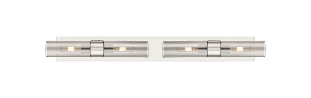 Innovations Lighting Boreas 8" Bath Vanity Light - Satin Nickel Vanity Lights Innovations Lighting Light Smoke ; Glass Type: Smoked  