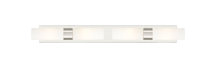 Innovations Lighting Boreas 8" Bath Vanity Light - Satin Nickel Vanity Lights Innovations Lighting Striped White ; Glass Type: Frosted  