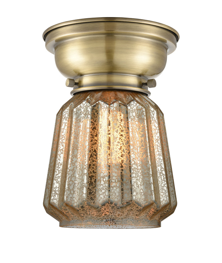 Innovations Lighting Chatham Flush Mount - Antique Brass Ceiling Flush Mounts Innovations Lighting Mercury ; Glass Type: Mercury; Ribbed  