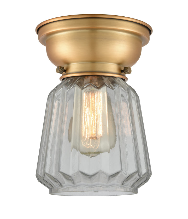 Innovations Lighting Chatham Flush Mount - Brushed Brass Ceiling Flush Mounts Innovations Lighting Clear ; Glass Type: Transparent; Ribbed  