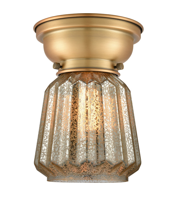 Innovations Lighting Chatham Flush Mount - Brushed Brass Ceiling Flush Mounts Innovations Lighting Mercury ; Glass Type: Mercury; Ribbed  