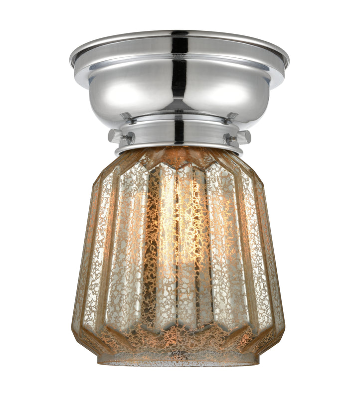 Innovations Lighting Chatham Flush Mount - Polished Chrome Ceiling Flush Mounts Innovations Lighting Mercury ; Glass Type: Mercury; Ribbed  