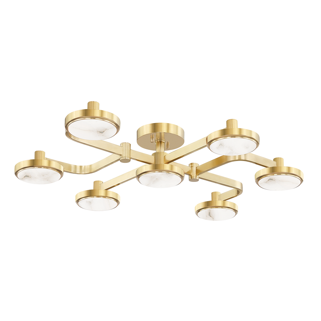 Hudson Valley Lighting Meander Semi Flush Ceiling Semi Flush Mounts Hudson Valley Lighting Aged Brass  