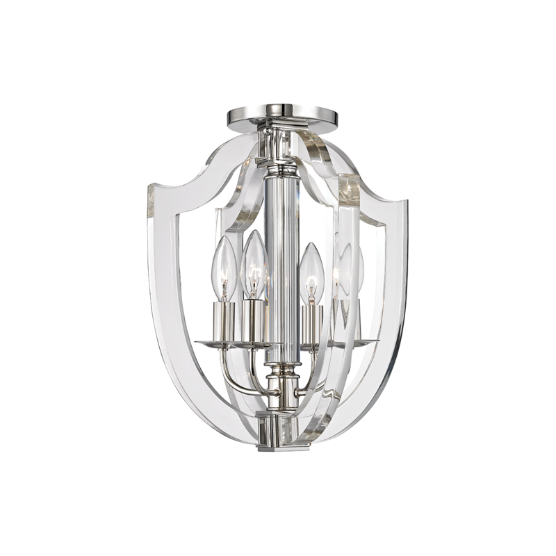 Hudson Valley Lighting Arietta Semi Flush Ceiling Semi Flush Mounts Hudson Valley Lighting Polished Nickel  