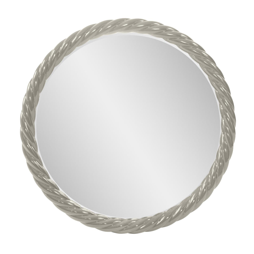 Howard Elliott Collection Gita Braided Round Mirror in Glossy Nickel