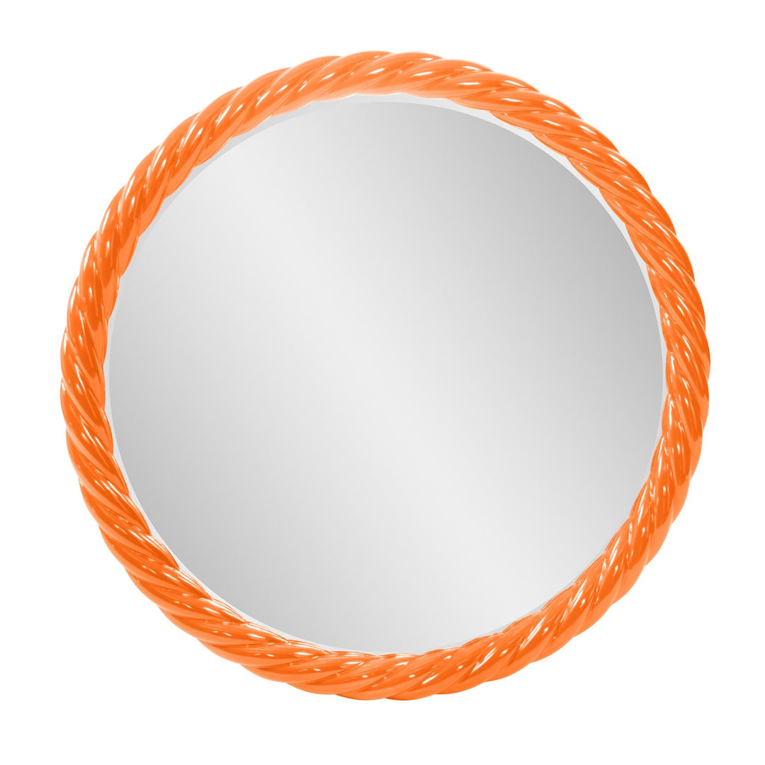 Howard Elliott Collection Gita Braided Round Mirror in Glossy Orange