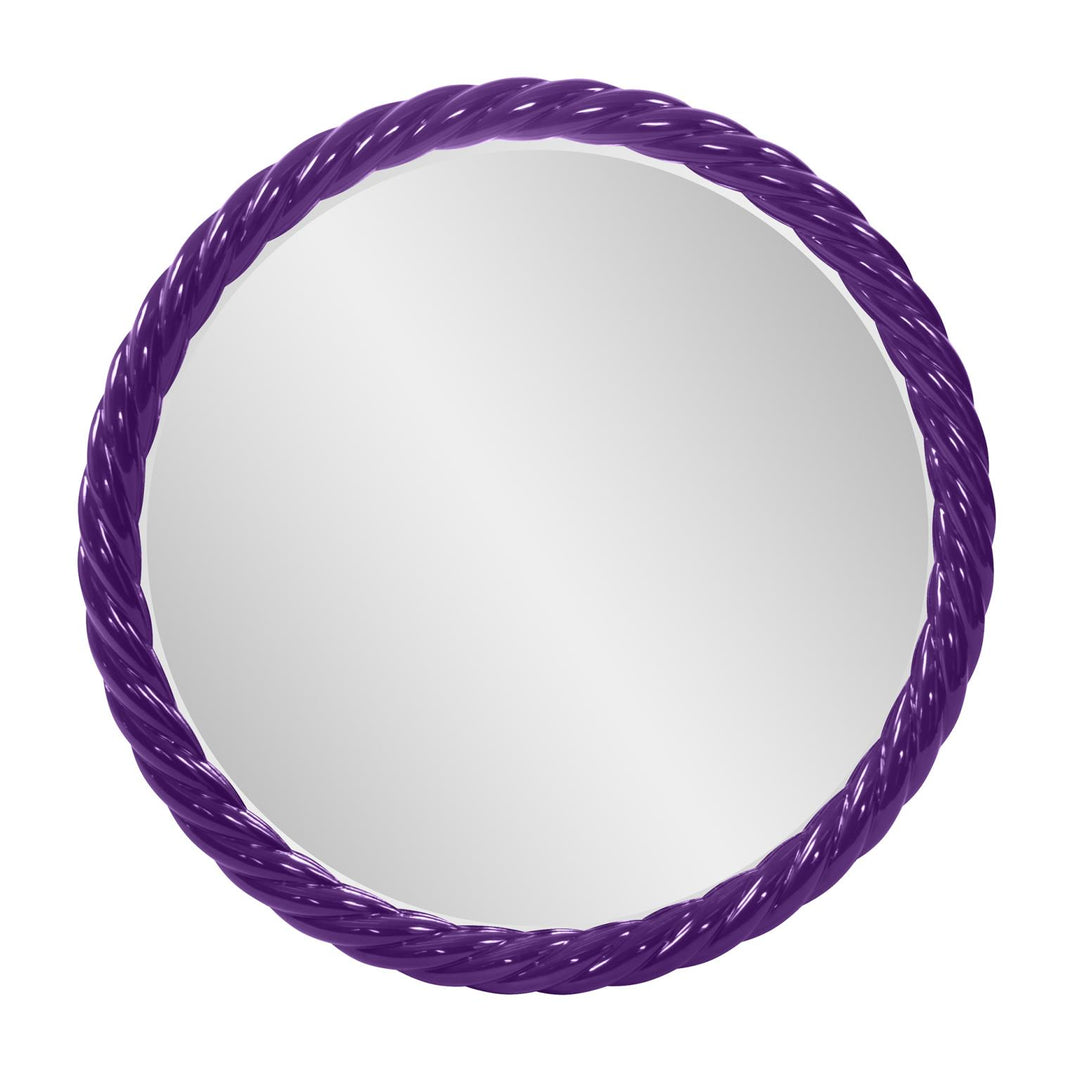 Howard Elliott Collection Gita Braided Round Mirror in Glossy Royal Purple