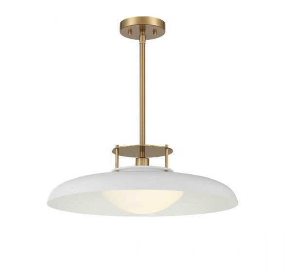 Savoy House Gavin Pendant Pendants Savoy House White with Warm Brass Accents 1 White Opal Metal