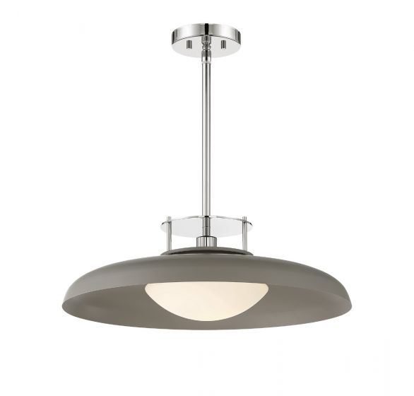 Savoy House Gavin Pendant Pendants Savoy House Gray with Polished Nickel Accents 1 White Opal Metal