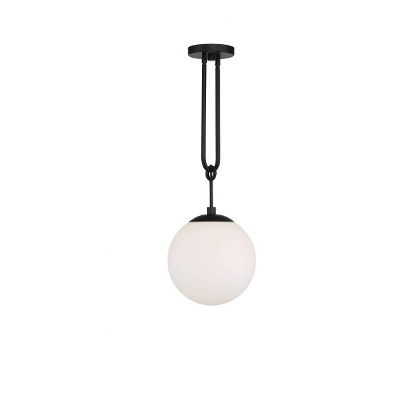 Savoy House Essentials Becker Pendant Pendants Savoy House 10x10x27.5 Black White Glass