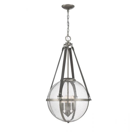 Savoy House Bozeman Pendant Pendants Savoy House Antique Nickel 4 Seeded Glass