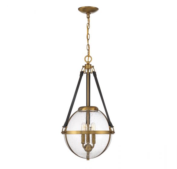 Savoy House Bozeman Pendant Pendants Savoy House Warm Brass 3 Seeded Glass