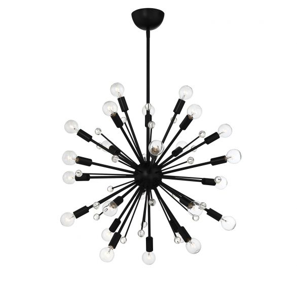 Essentials Galea Chandelier Chandelier Essentials Matte Black 24 