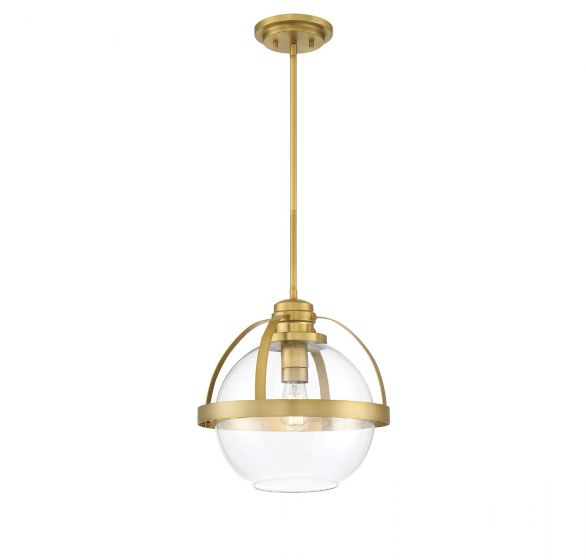 Savoy House Essentials Pendleton Pendant Pendants Savoy House 14x14x14 Brass Clear Glass