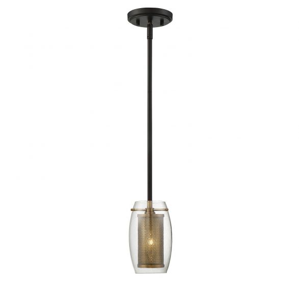 Essentials Dunbar Mini-Pendant Mini-Pendant Essentials Warm Brass with Bronze Accents 1 