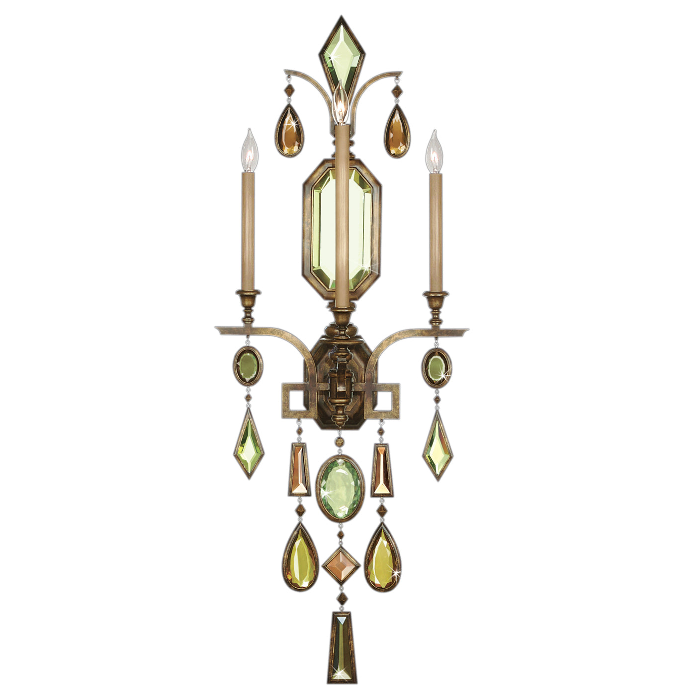 Fine Art Handcrafted Lighting Encased Gems Sconce