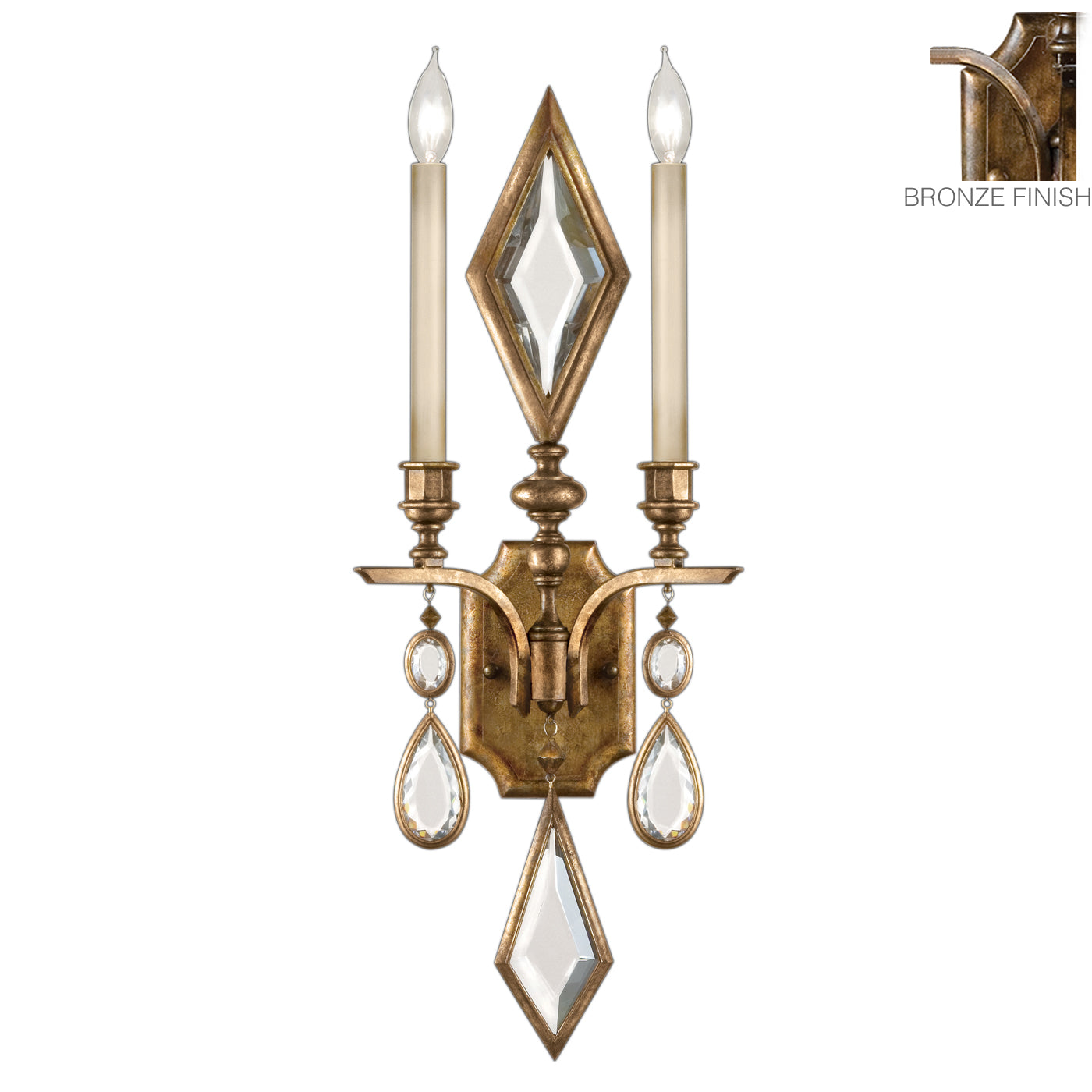 Fine Art Handcrafted Lighting Encased Gems Sconce