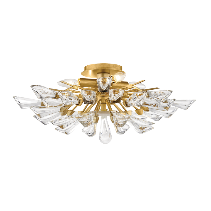 Hudson Valley Lighting Tulip Semi Flush Ceiling Semi Flush Mounts Hudson Valley Lighting Gold Leaf  