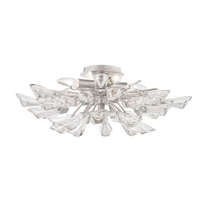 Hudson Valley Lighting Tulip Semi Flush Ceiling Semi Flush Mounts Hudson Valley Lighting Silver Leaf  