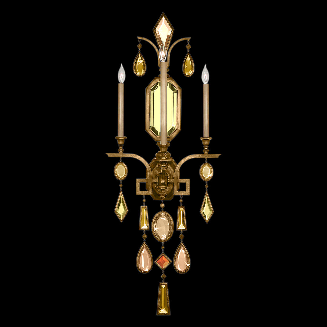 Fine Art Handcrafted Lighting Encased Gems Sconce