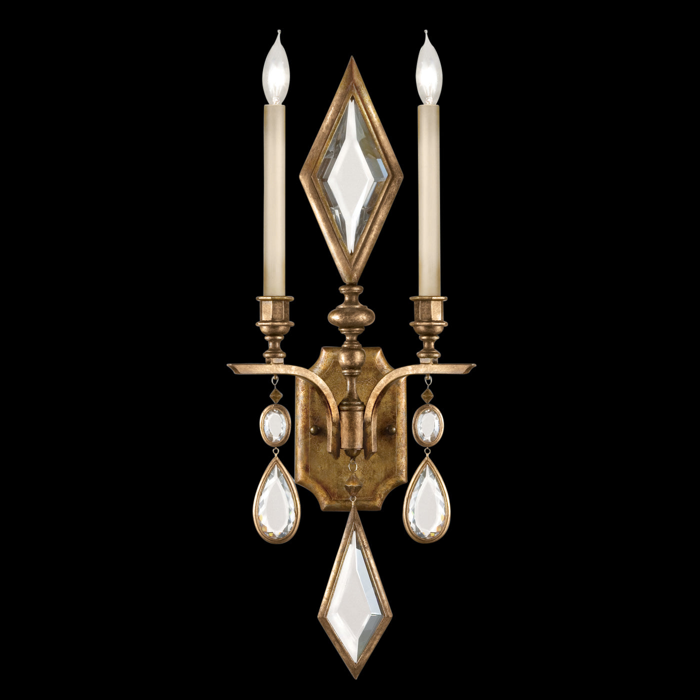 Fine Art Handcrafted Lighting Encased Gems Sconce