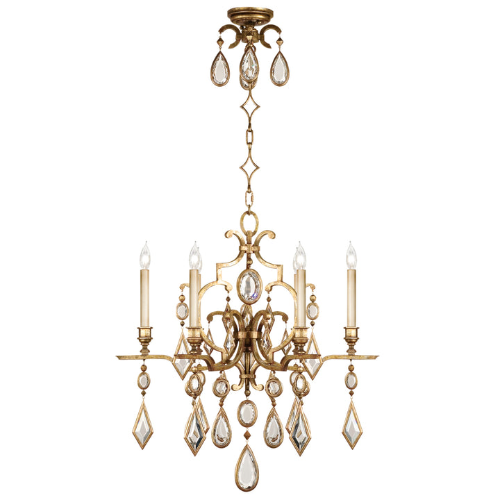 Fine Art Handcrafted Lighting Encased Gems Chandelier Chandeliers Fine Art Handcrafted Lighting Gold w/Clear Crystal Gems  