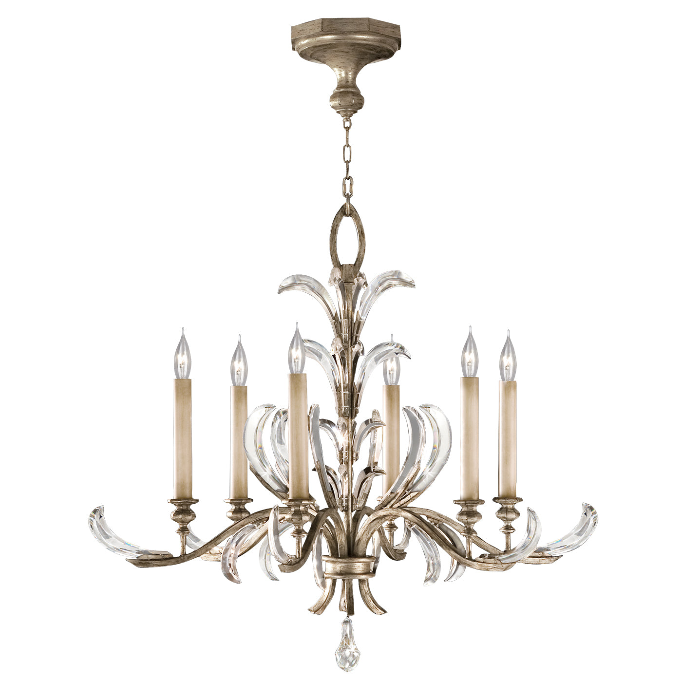 Fine Art Handcrafted Lighting Beveled Arcs Chandelier Chandeliers Fine Art Handcrafted Lighting Silver 37 x 32 