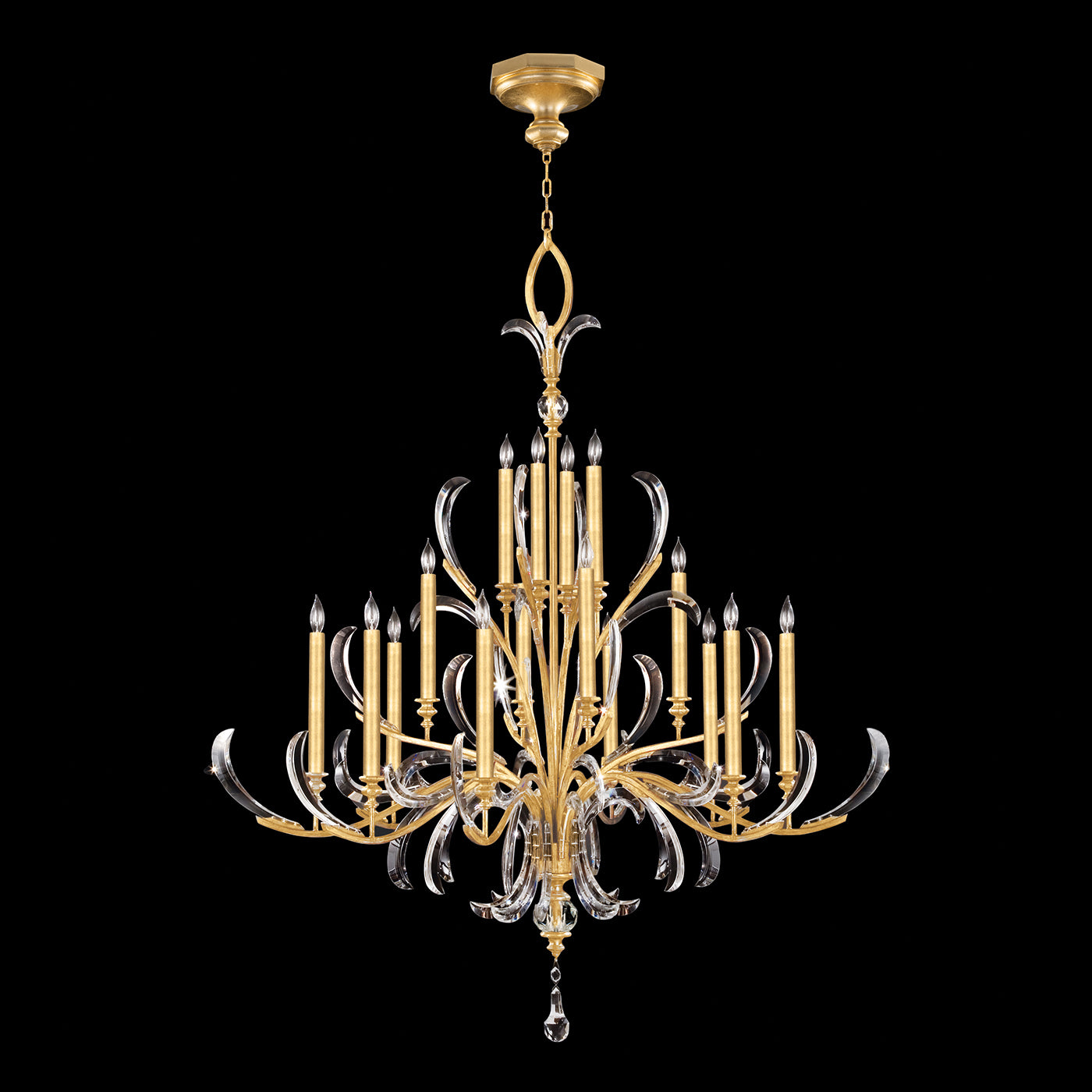 Fine Art Handcrafted Lighting Beveled Arcs Chandelier Chandeliers Fine Art Handcrafted Lighting Gold Leaf 58 x 69 