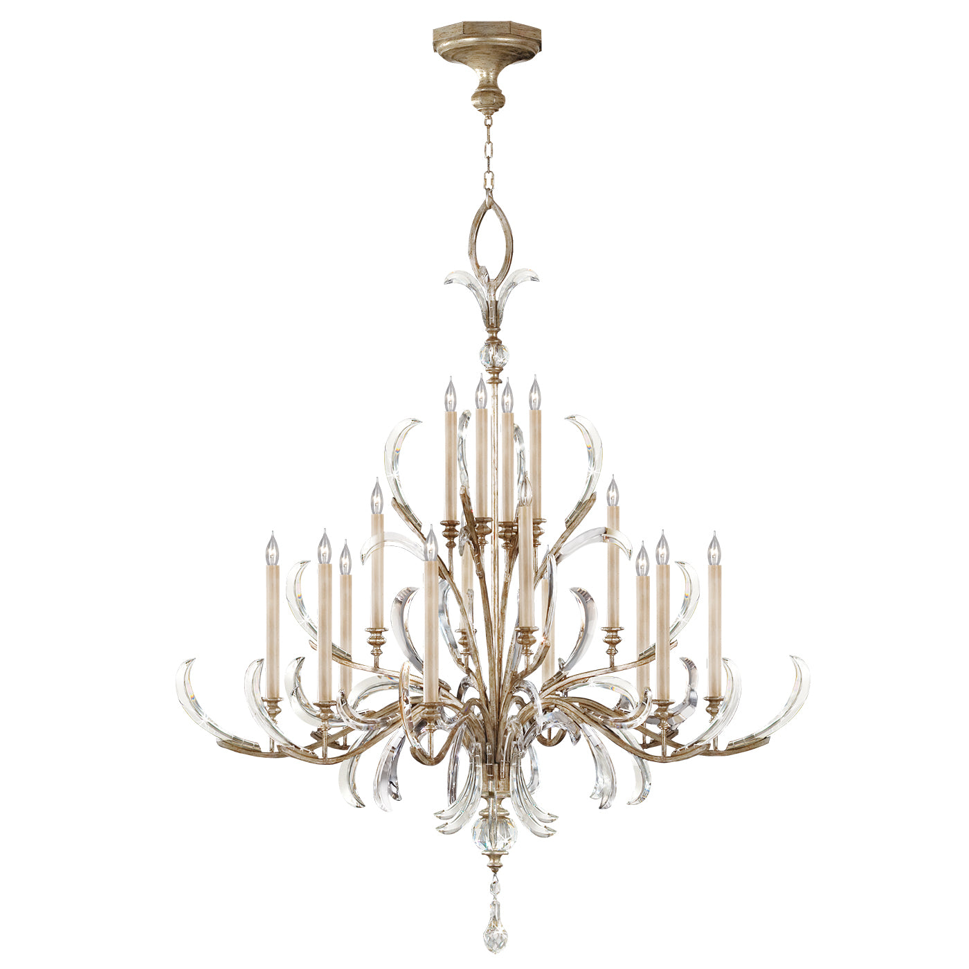 Fine Art Handcrafted Lighting Beveled Arcs Chandelier Chandeliers Fine Art Handcrafted Lighting Silver 58 x 69 