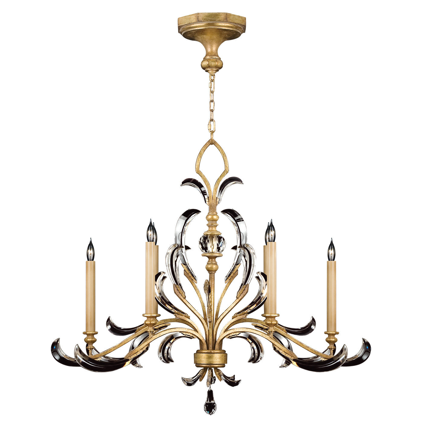 Fine Art Handcrafted Lighting Beveled Arcs Chandelier Chandeliers Fine Art Handcrafted Lighting Gold 44 x 39 