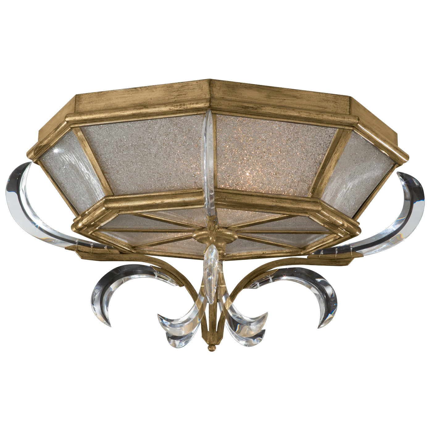 Fine Art Handcrafted Lighting Beveled Arcs Flush Mount Ceiling Mounts Fine Art Handcrafted Lighting Gold  