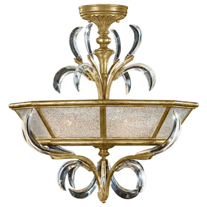 Fine Art Handcrafted Lighting Beveled Arcs Semi-Flush Mount Ceiling Flush Mounts Fine Art Handcrafted Lighting Gold  