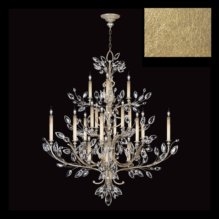 Fine Art Handcrafted Lighting Crystal Laurel Chandelier Chandeliers Fine Art Handcrafted Lighting Gold Leaf  