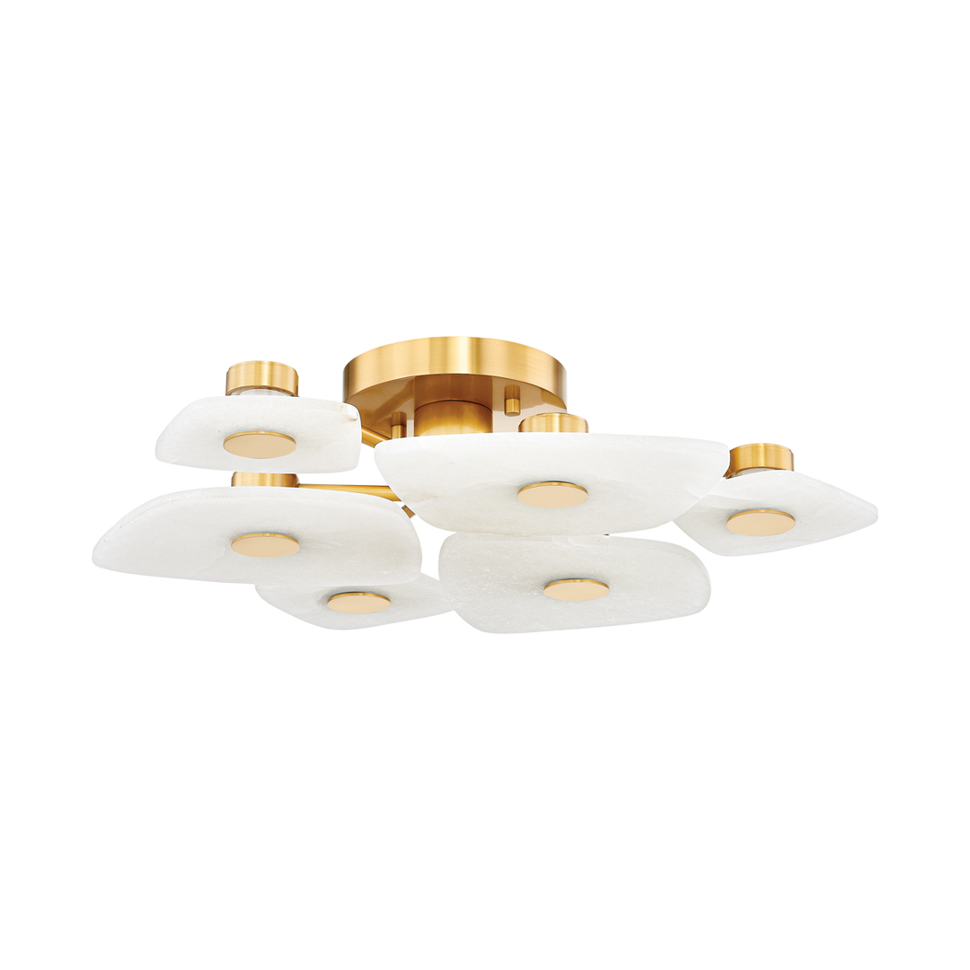 Hudson Valley Lighting HOLMDEL Semi Flush Ceiling Semi Flush Mounts Hudson Valley Lighting Aged Brass  