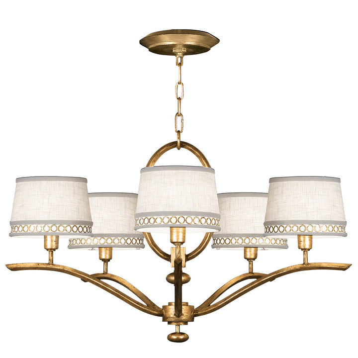 Fine Art Handcrafted Lighting Allegretto Chandelier Chandeliers Fine Art Handcrafted Lighting Gold w/White Linen Shades 29 x 19 