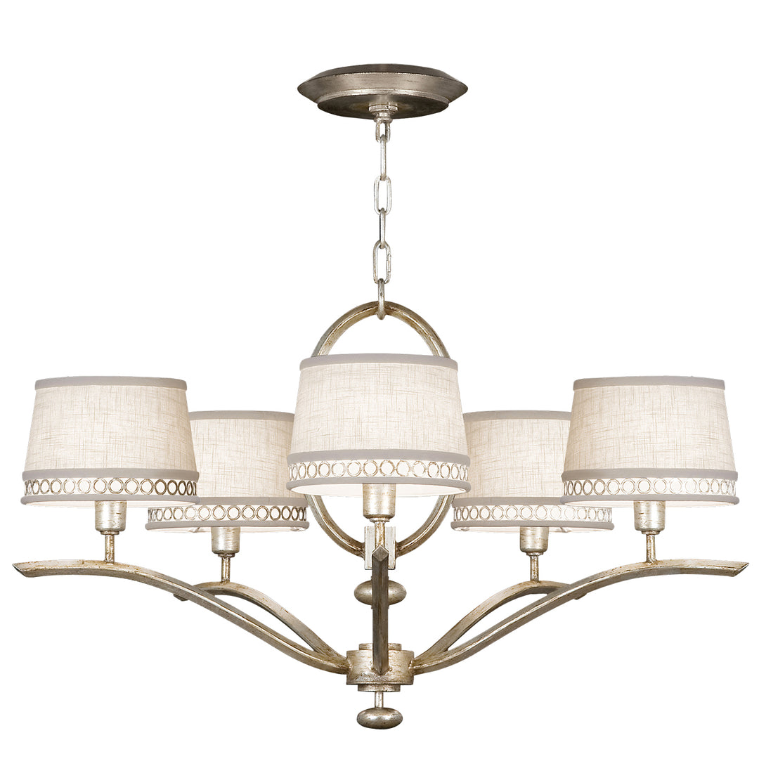 Fine Art Handcrafted Lighting Allegretto Chandelier Chandeliers Fine Art Handcrafted Lighting Silver w/White Linen Shades 29 x 19 