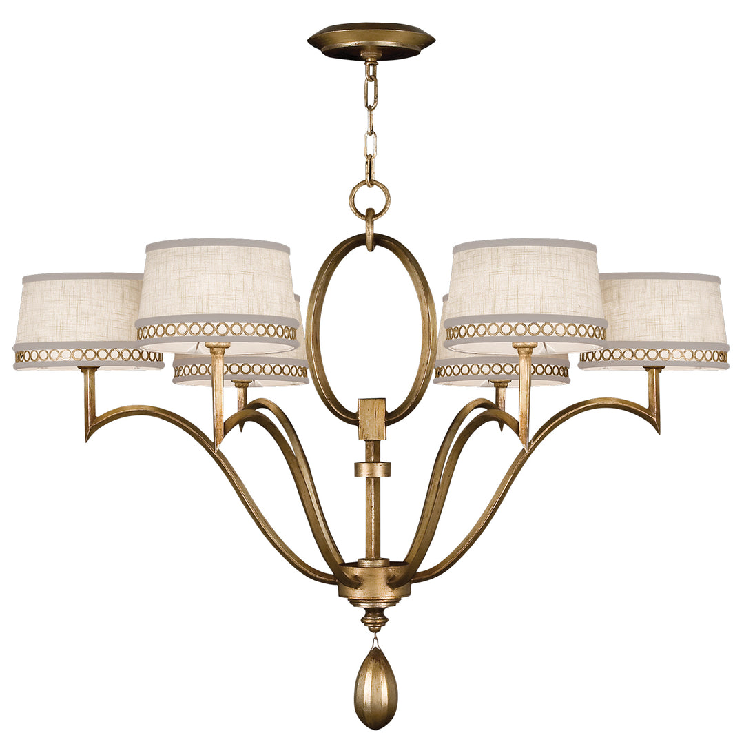 Fine Art Handcrafted Lighting Allegretto Chandelier Chandeliers Fine Art Handcrafted Lighting Gold w/White Linen Shades 39 x 30 