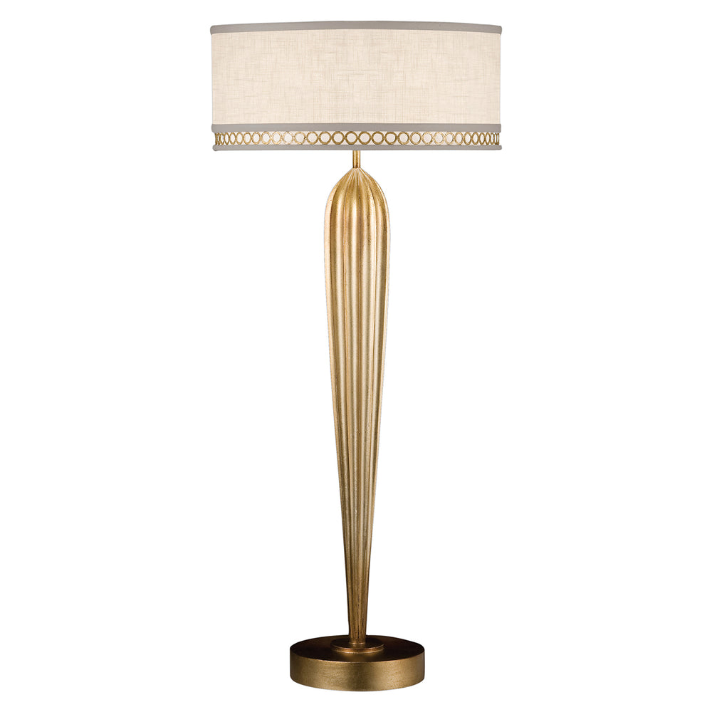 Fine Art Handcrafted Lighting Allegretto Table Lamp Table Lamps Fine Art Handcrafted Lighting Gold w/White Linen Shade  