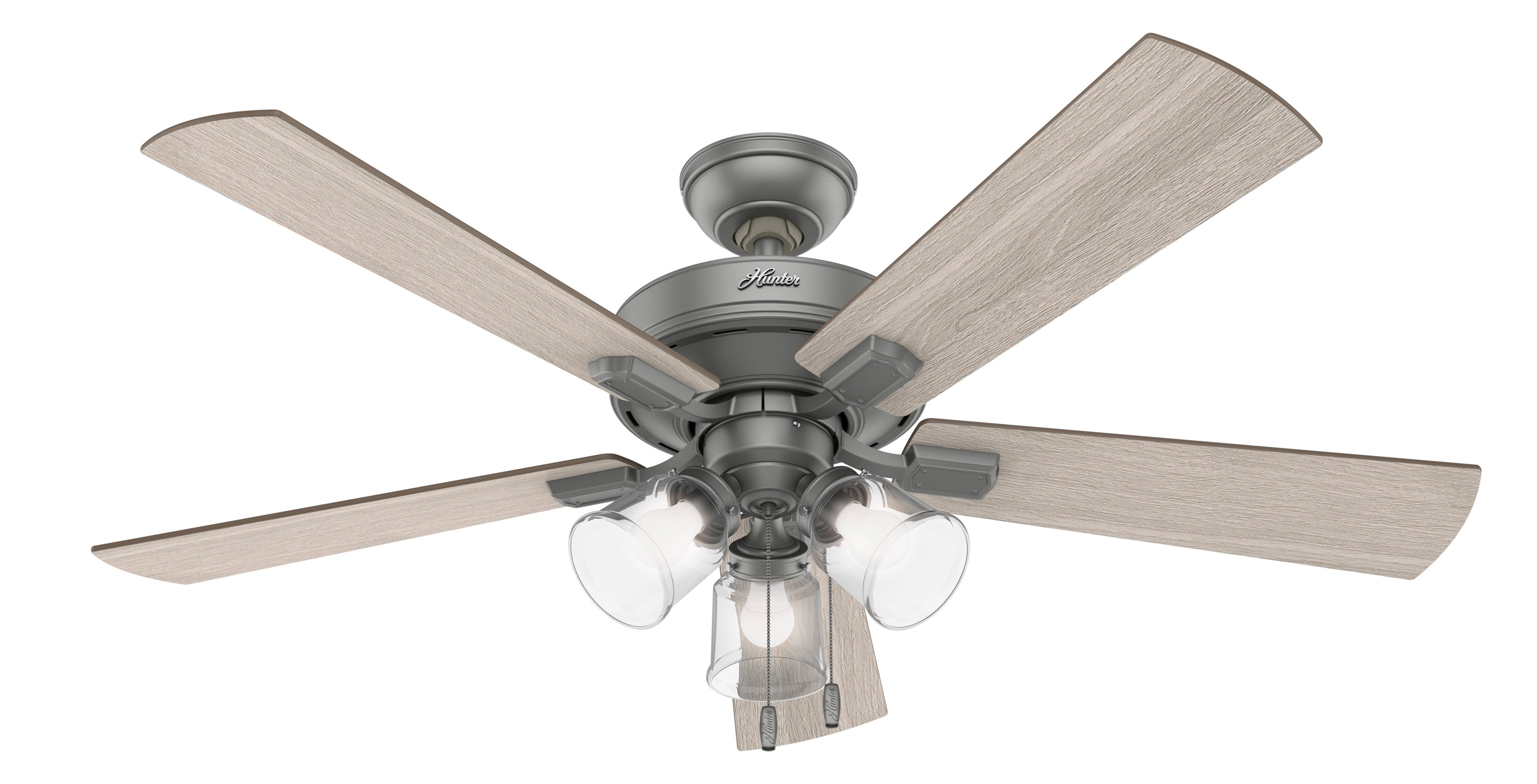 Hunter 52 inch Crestfield Ceiling Fan with LED Light Kit and Pull Chain Ceiling Fan Hunter   