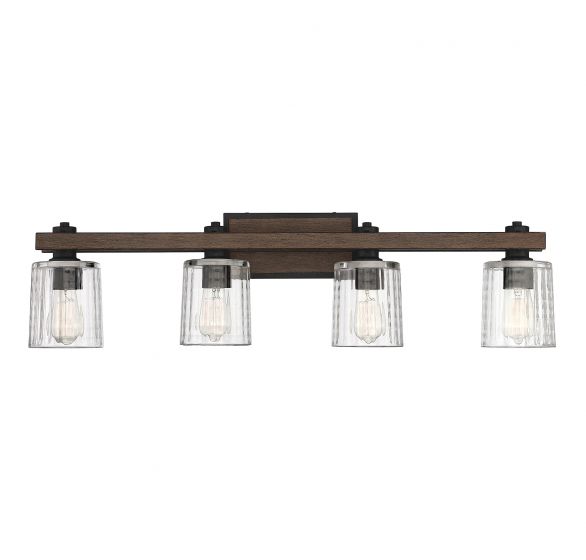 Savoy House Halifax Bath Bath Vanity Light Savoy House 36x9.75 Bronze Clear Rippled Glass