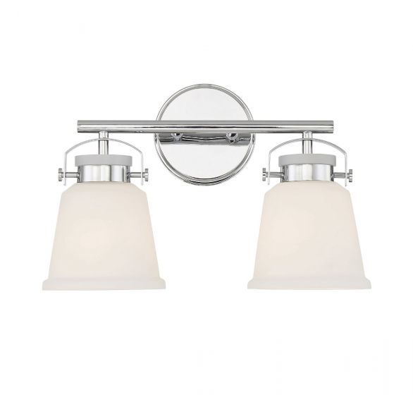 Savoy House Essentials Kaden Bath Bath Vanity Light Savoy House 16x10.5 Chrome/Polished Nickel White Opal Glass