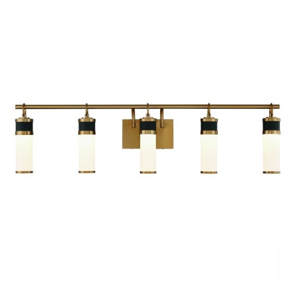 Savoy House Abel Bath Vanity Lights Savoy House 39x10 Black White Opal Glass