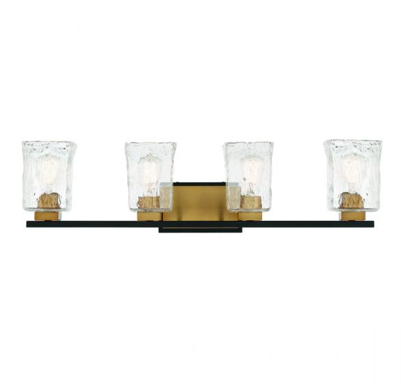 Savoy House Sidney Bath Bath Vanity Light Savoy House 32x8 Black Clear Water Piastra Glass