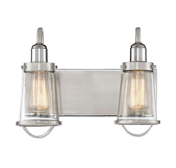 Savoy House Lansing Bath Vanity Lights Savoy House 13.5x10 Satin Nickel Clear Glass