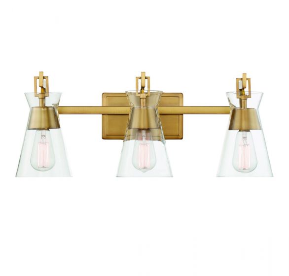 Savoy House Essentials Lakewood Bath Vanity Lights Savoy House 24x9.5 Brass Clear Glass