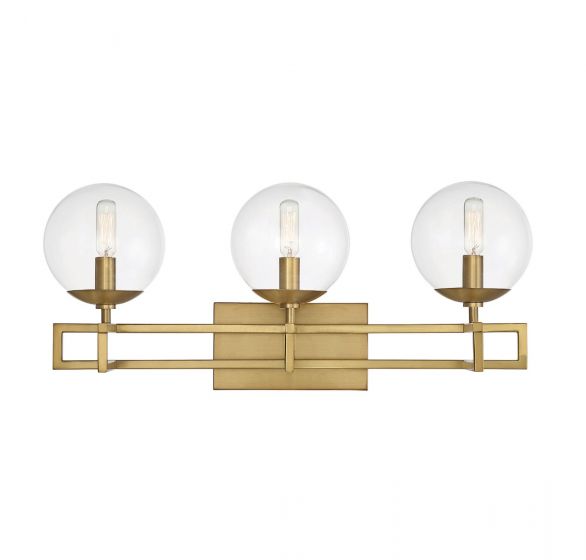 Savoy House Essentials Crosby Bath Vanity Lights Savoy House 24x10.5 Brass Clear Glass