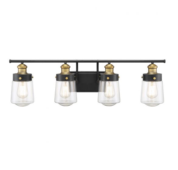 Savoy House Macauley Bath Vanity Lights Savoy House 32x9.75 Black Clear Glass