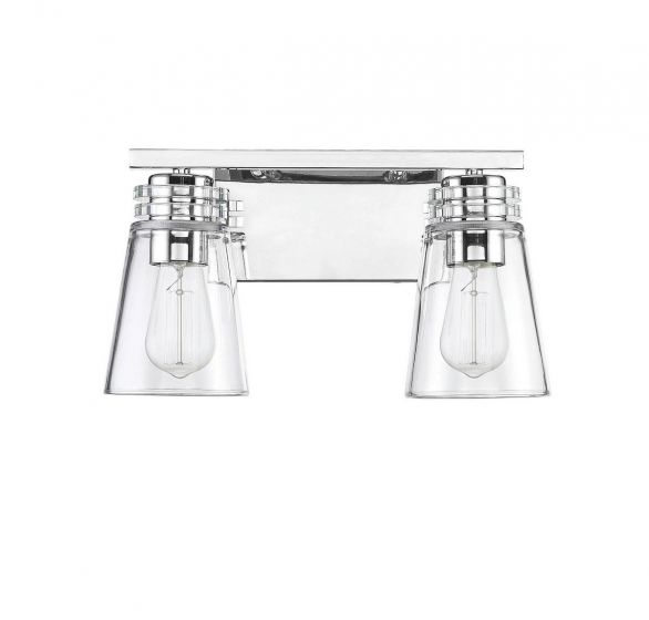 Savoy House Brannon Bath Vanity Lights Savoy House 14.25x8.5 Chrome/Polished Nickel Clear Glass