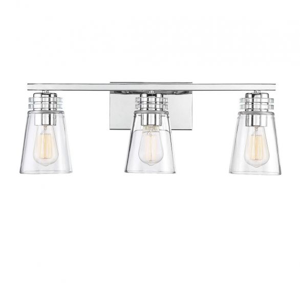 Savoy House Brannon Bath Vanity Lights Savoy House 24x8.5 Chrome/Polished Nickel Clear Glass